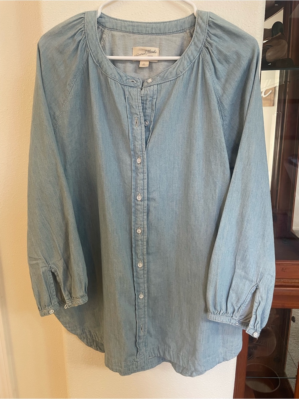Universal Thread Light Blue Denim Button-Down Shirt